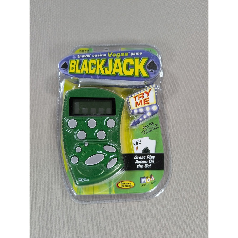MGA Blackjack Travel Casino Vegas Handheld Electronic Game 2000 New Sealed